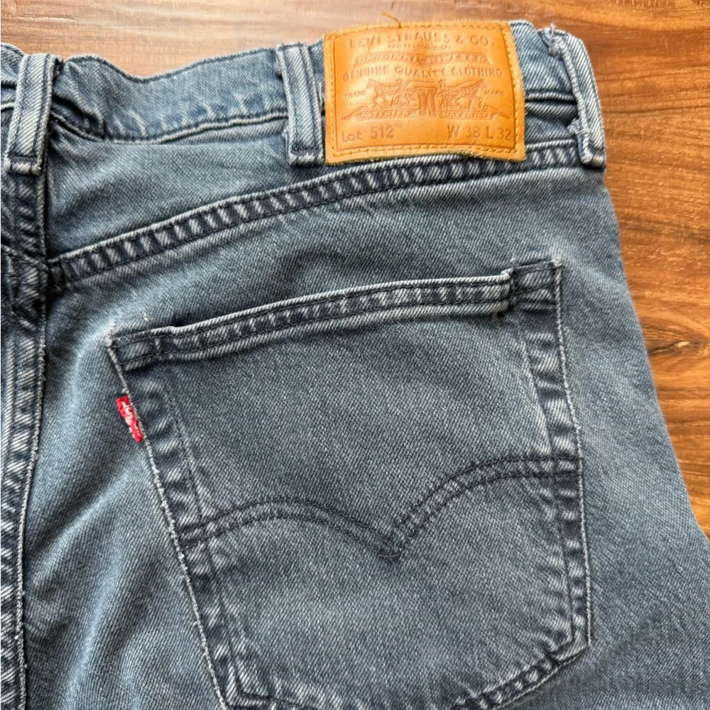 Levi’s 512 Slim Taper Jeans Mens 38x32 Gray Wash Denim Pants Modern Fit